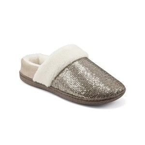 NEW Easy Spirit Womens Large Slip-on Arch Support Slippers Siesta Silver US 9-10